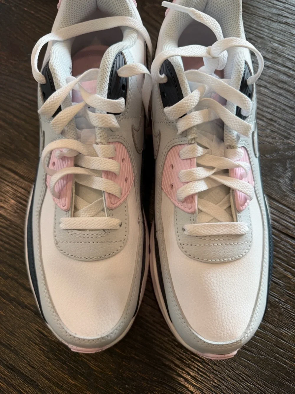 Nike Air Max 90 Shoes - White Pink Foam Armory Navy - size 6.5Y